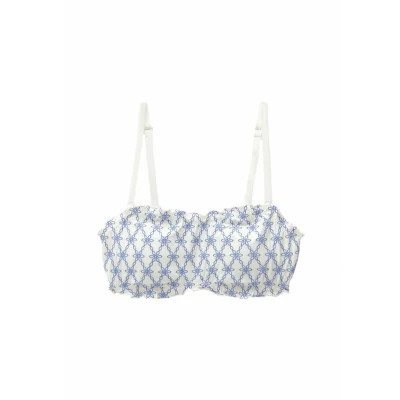Afbeelding van Next Embroidered Regular FIT Bikinitop, Dames, Maat: 40, White blue