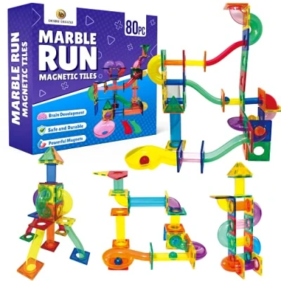 Afbeelding van Desire Deluxe Marble Run Ball Magnetic Building Blocks Kids Montessori Toys Construction Tiles for Boys &amp; Girls 38 Year Old Great Birthday