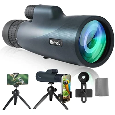 Afbeelding van BOSSDUN monoculaire telescoop, 30 x 50 HD High Power Zoomvergroting met telefoonadapter, statief en lenskap, FMC lens/BAK4 prisma, waterdichte voor volwassenen vogels kijken wandelen