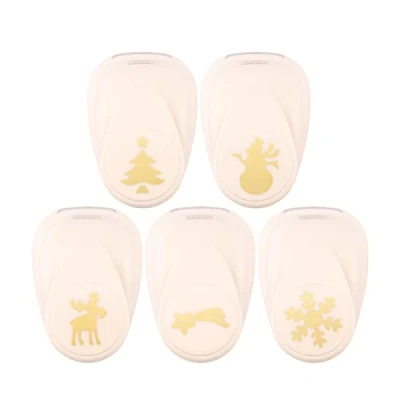 Afbeelding van Vaessen Creative Stans set, motiefponsen voor Kerstmis, met ster, rendier, kerstboom, sneeuwvlok en sneeuwpop, 2,5 cm, 5 stuks, tot 250 g/m², om te knutselen papier scrapbooking