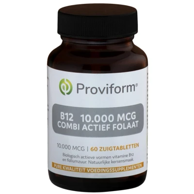 Afbeelding van Proviform Vitamine B12 10.000 mcg combi actief folaat 60 zuigtabletten