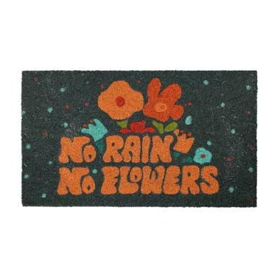 Afbeelding van Fisura Moderne kokosdeurmat met anti slip PVC rug. Originele handgeschilderde deurmat. Afmetingen: 70 cm x 40 cm. (regen)