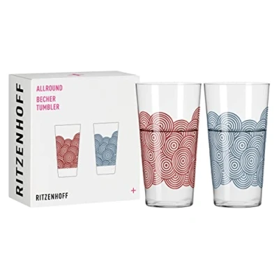 Afbeelding van RITZENHOFF 3861003 Drinkbeker, universeel, 400 ml, serie Allround nr. 3, 2 stuks met afgestemd motief, Made in Germany
