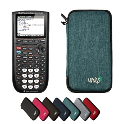 Afbeelding van CALCUSO voordeelpakket: TI 82 Advanced Python Edition grafische rekenmachine WYNGS beschermtas turquoise + uitgebreide garantie van