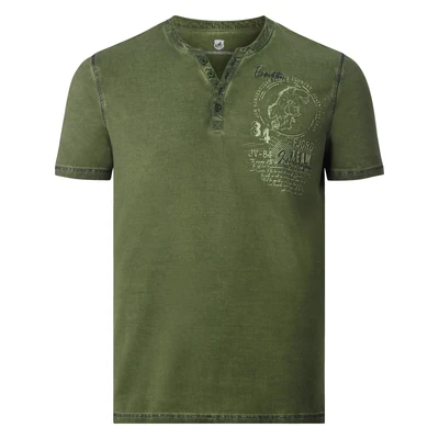 Afbeelding van Jan Vanderstorm Tshirt print, Heren, Maat: Large, Oliv