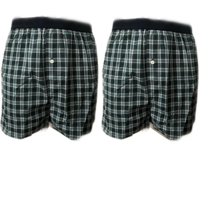 Afbeelding van Embrator 2 stuks mannen Boxershorts geweven katoen donkerblauw/wit/turquoise XXL