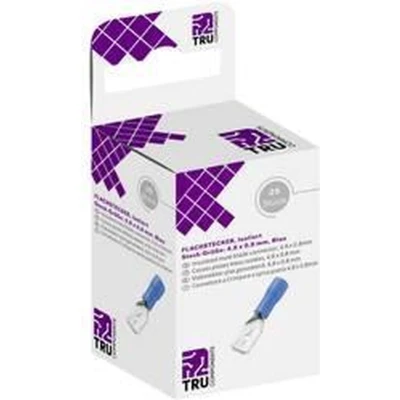 Afbeelding van TRU COMPONENTS T1904C110 Assortiment platte stekkers (male) Insteekbreedte: 4.80 mm Insteekdikte: 0.80 180 Deels geïsoleerd Blauw 25 stuk(s)