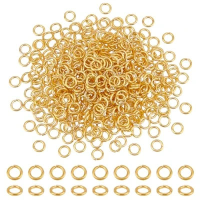 Afbeelding van PandaHall Elite 550 stuks messing ringen springen, dicht bij maar niet soldered goud 6x1mm