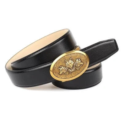 Afbeelding van Anthoni Crown Heren automatische leren riem riem, zwart, 115, 115