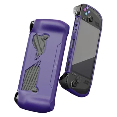 Afbeelding van Skull &amp; Co. GripCase Ally for ROG X: A Soft Protective Case with Textured Grips Full Protection and Stand, Shock Absorption Non Slip Anti Scratch Cover Design Galactic Purple