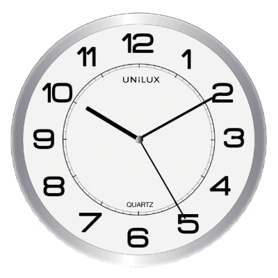 Afbeelding van Wandklok Unilux Magnet diameter30,5cm lichtgrijs/wit