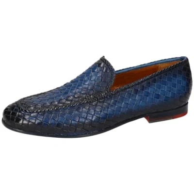 Afbeelding van Melvin &amp; Hamilton Clive 22 Mexico Weave Electric Instappers, Heren, Maat: 45, Blauw Leer