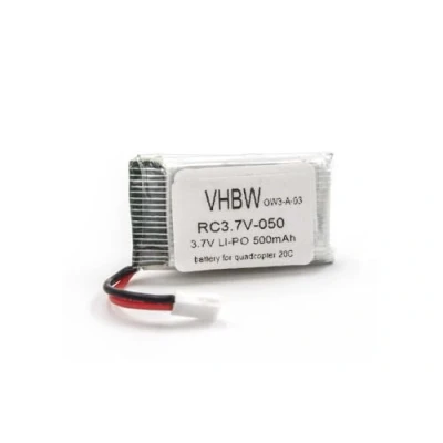 Afbeelding van vhbw Li Ion batterij 500mAh (3,7V) voor model Quadcopter 20c