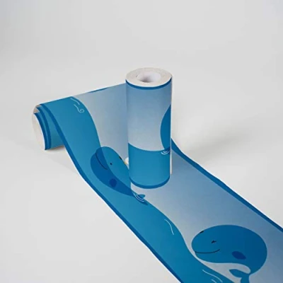 Afbeelding van WALVISSEN BEHANGRAND Zelfklevend blauw A.S. Création Lovely Kids