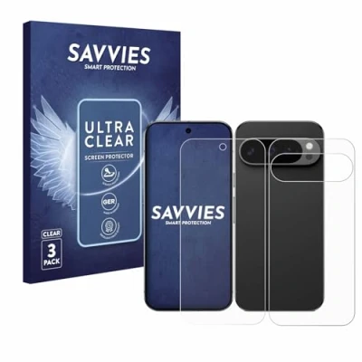 Afbeelding van Savvies (6 Stuks) Schermbeschermer voor Google Pixel 9 Pro (Voor+Achter) Screen Protector Ultra Transparant