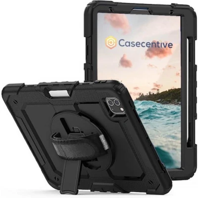 Afbeelding van Casecentive Handstrap Pro Hardcase met handvat iPad 11&quot; 2022 / 2021 2020 2018 zwart