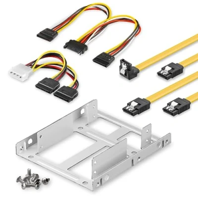 Afbeelding van Goobay 65726 SSD harde schijf houder voor de inbouw van 2,5 inch schijven in 3,5 behuizing / 2x stroomkabel 5,25 stekker naar SATA &amp; aansluiting PC