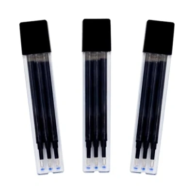 Afbeelding van Raylu Paper® Reservevulling voor intrekbare uitwisbare balpen, gelinkt, 1 mm punt en 0,7 lijndikte, 3 pack, zwart (9 stuks)