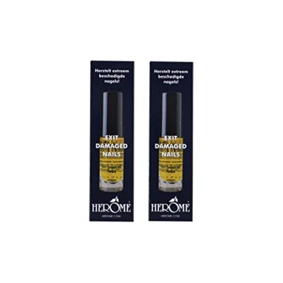 Afbeelding van Herome 2 Pack Exit Damaged Nails Nagelolie Amandelolie met Vitamines en Mineralen Verbetert Herstelt de Nagels 2*7 ml.