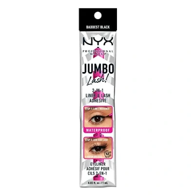 Afbeelding van Nyx Professional Makeup 2IN1 Liner &amp; LASH Adhesive Eyeliner, Dames, Maat: One Size, Baddest black