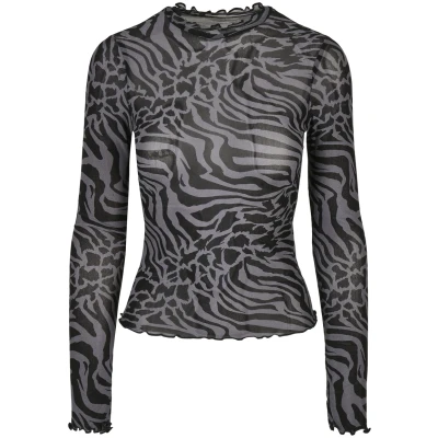 Afbeelding van Urban Classics Longsleeve Longsleeve, Dames, Maat: 3XL, Asphalt/black