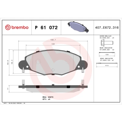 Afbeelding van Brembo Remblokset P 61 072