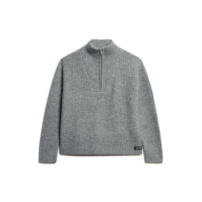 Afbeelding van Superdry Vrouwen Essential Trui met Halve Rits Donkergrijs Grootte: 42