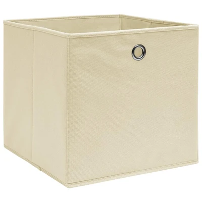 Afbeelding van vidaXL Opbergboxen 4 st 28x28x28 cm nonwoven stof crÃ ̈me