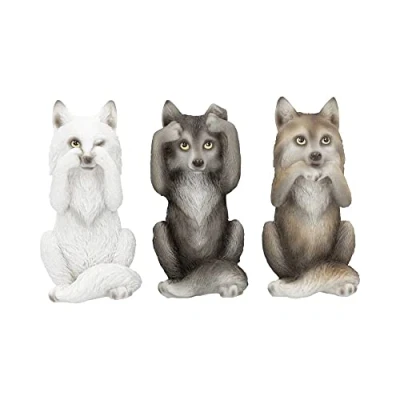 Afbeelding van Nemesis Now B4472N9 Three Wise Wolves 10cm Figurine, Hars, Grijs, One Size