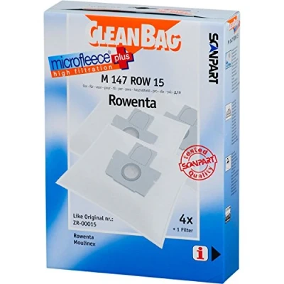 Afbeelding van CleanBag stofzuigerzakken 4 stuks Geschikt voor Moulinex Manea Rowenta Artec 2 Compact Power Silence Force Spaceo ZR00015 ZR00022 Inclusief 1 filter Alternatief