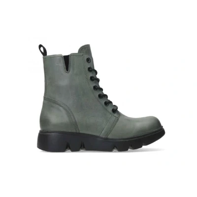 Afbeelding van Wolky Hoge veterschoenen Hope XW grijs groen leer