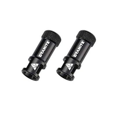 Afbeelding van Granite Juicy Nipple Ventieldopje Presta Zwart met verwijderfunctie 2 stuks CNC valve cap with core removing function