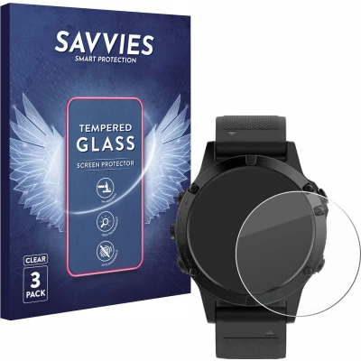 Afbeelding van Savvies Tempered Glass Screen Protector voor Garmin fenix 5 (47 mm) / Plus (3 Stuks) 9H Gehard Glas Scherm Beschermer