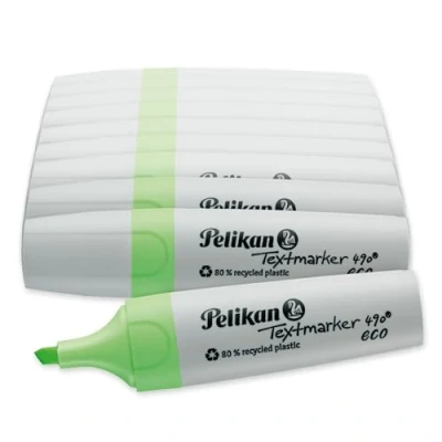Afbeelding van Pelikan Markeerstift 490 eco, neon groen, 10 stuks in doos