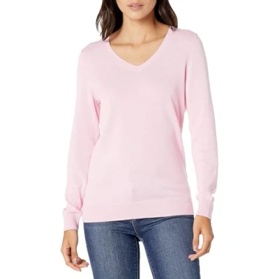 Afbeelding van Amazon Essentials vrouwen lichtgewicht V hals trui,Lichtroze Liliac,XXL