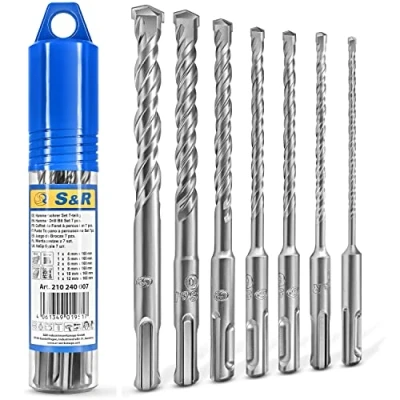 Afbeelding van S&amp;R 7 SDS Plus betonboren voor hamerboorhamer, steenboor, graniet, 4/5/6/8/10/12 x 160 mm, stuks