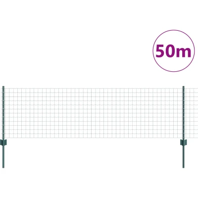 Afbeelding van vidaXL Euro Hek Set van 3 Groen Metaal, PVC gecoat 50 x 0.6 m