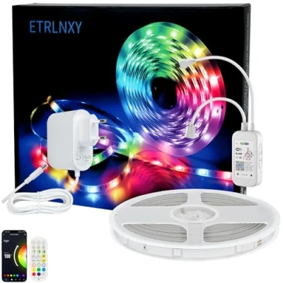 Afbeelding van Wifi LED Strip 15m, Lights RGB Stripes Fee Muziek Syncing, Tuya App Functie met Alexa en Google Assistant, Strips DIY Custom Scene Mode Slaapkamer Keuken Home Party