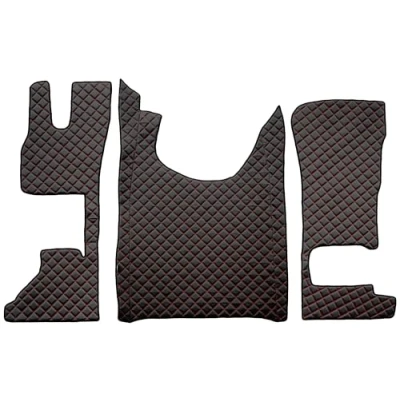 Afbeelding van F CORE Volledige dekking Vloermatten vrachtwagen compatibel voor DAF XG XG+ 10.21 Passagier vast ZWART/ROOD