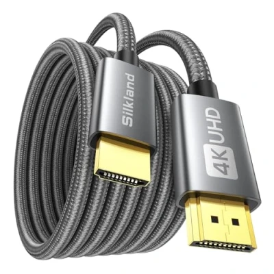 Afbeelding van Silkland HDMI Kabel 5M 4K@60Hz/2K@144Hz, 2.0 ondersteunt ARC UHD HDR 3D High Speed 18Gbps Ethernet, Lang voor Soundbar, TV, Blu Ray, Projector, Laptop, PS4/5, Xbox, PC, Monitor