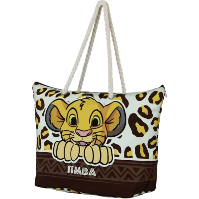 Afbeelding van Disney Lion King Leopard Soleil strandtas, geel, 52 x 37 cm, Gele Leeuwenkoning, Eén maat, Strandtas