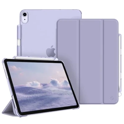 Afbeelding van FINTIE beschermhoes voor iPad Air 5e generatie 2022/iPad 4 2020 10,9 inch, transparante matte [opladen en bevestigen stylus], dunne beschermhoes, automatische slaap /wekbescherming,