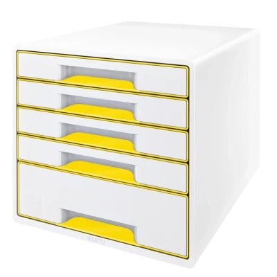 Afbeelding van Ladenblok Leitz WOW Cube 5 laden wit/geel