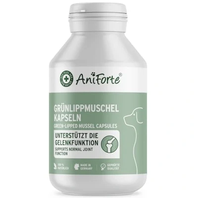 Afbeelding van AniForte Groenlipmosselcapsules voor honden, 100 stuks, groenlipmossel hond, gewrichtstabletten met groenlipmosselpoeder in volledige vetkwaliteit 10,2%, gewrichten en behendigheid