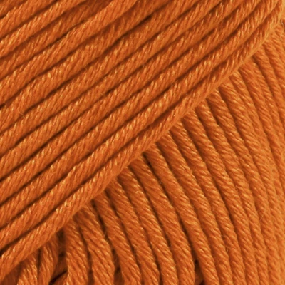 Afbeelding van 100% katoenen garen voor breien en haken, 3 of licht, DK, kamgewicht, Drops Muskat, 1,8 oz 109 Yards per bal (49 Donkeroranje)