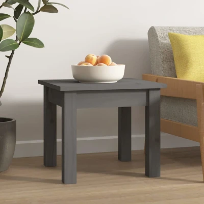 Afbeelding van Salontafel 35x35x30 cm massief grenenhout grijs