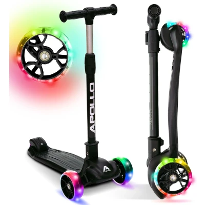 Afbeelding van Apollo KidsPro 4 Kinderstep Opvouwbare Step, in Hoogte Verstelbare Driewielige Led scooter, voor Kinderen vanaf 3 Jaar, Wielen, Jongens en Meisjes