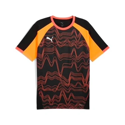 Afbeelding van Puma Individualliga Graphic Tshirt print, Heren, Maat: Small, Black/glowing red