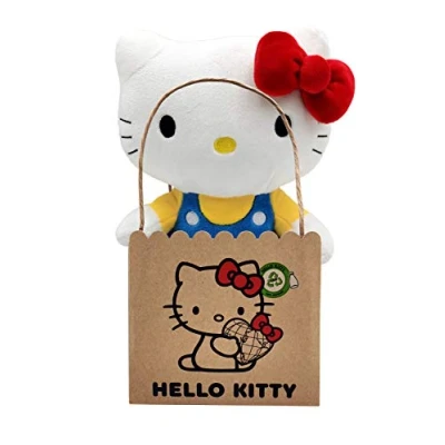 Afbeelding van Joy Toy Hello Kitty Classic Eco Plush 24 cm in herbruikbare kartonnen tas het pluche is gemaakt van 100% PET flessen gerecycled materiaal