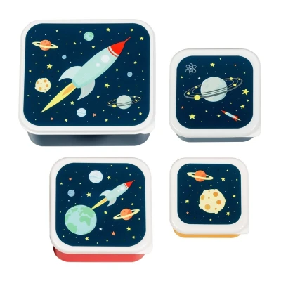Afbeelding van A little lovely company lunchbox set ruimte 4st